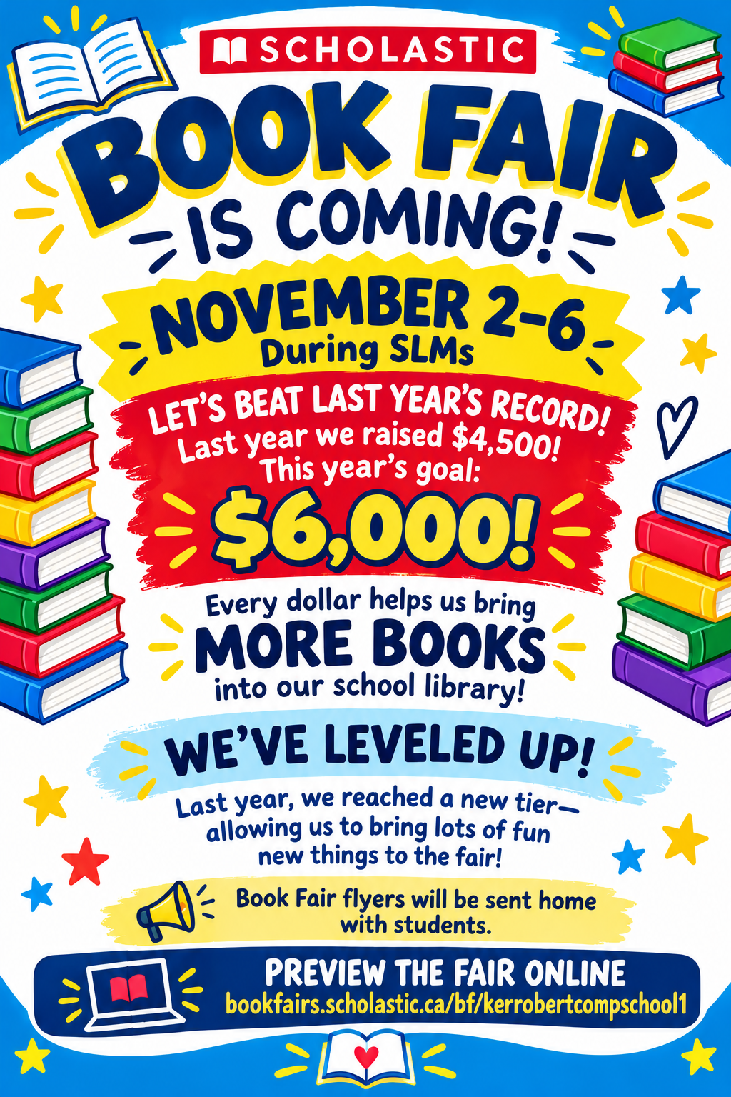 Colorful Scholastic Book Fair Poster
