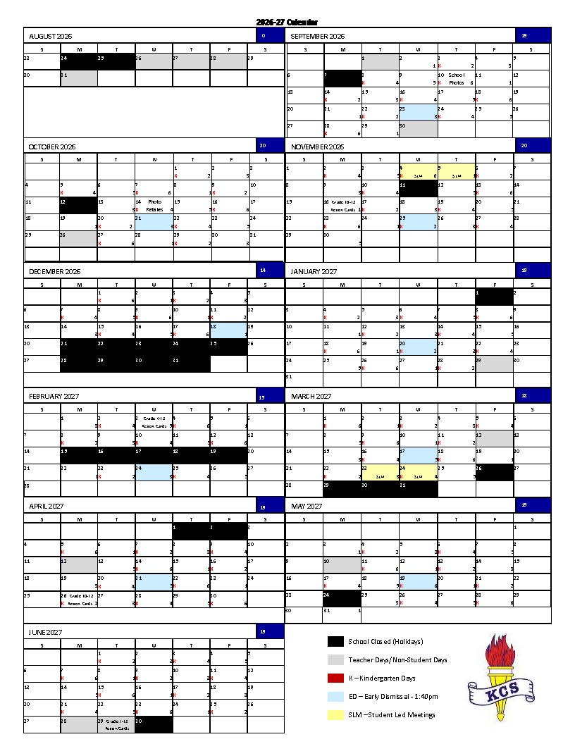 2026 27 Block Calendar